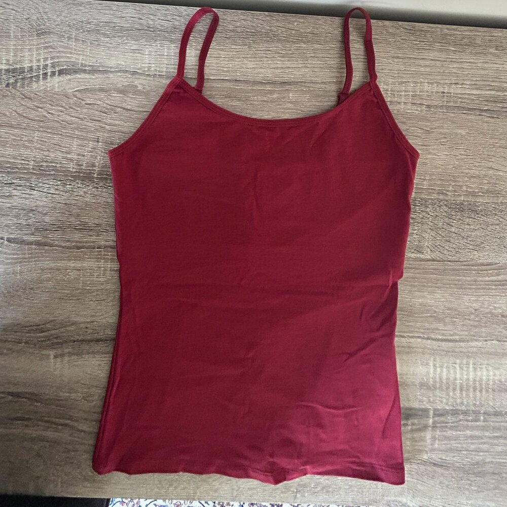 NEW Women's Camisole Built in Bra Wireless Fabric Support Short Cami, Size S